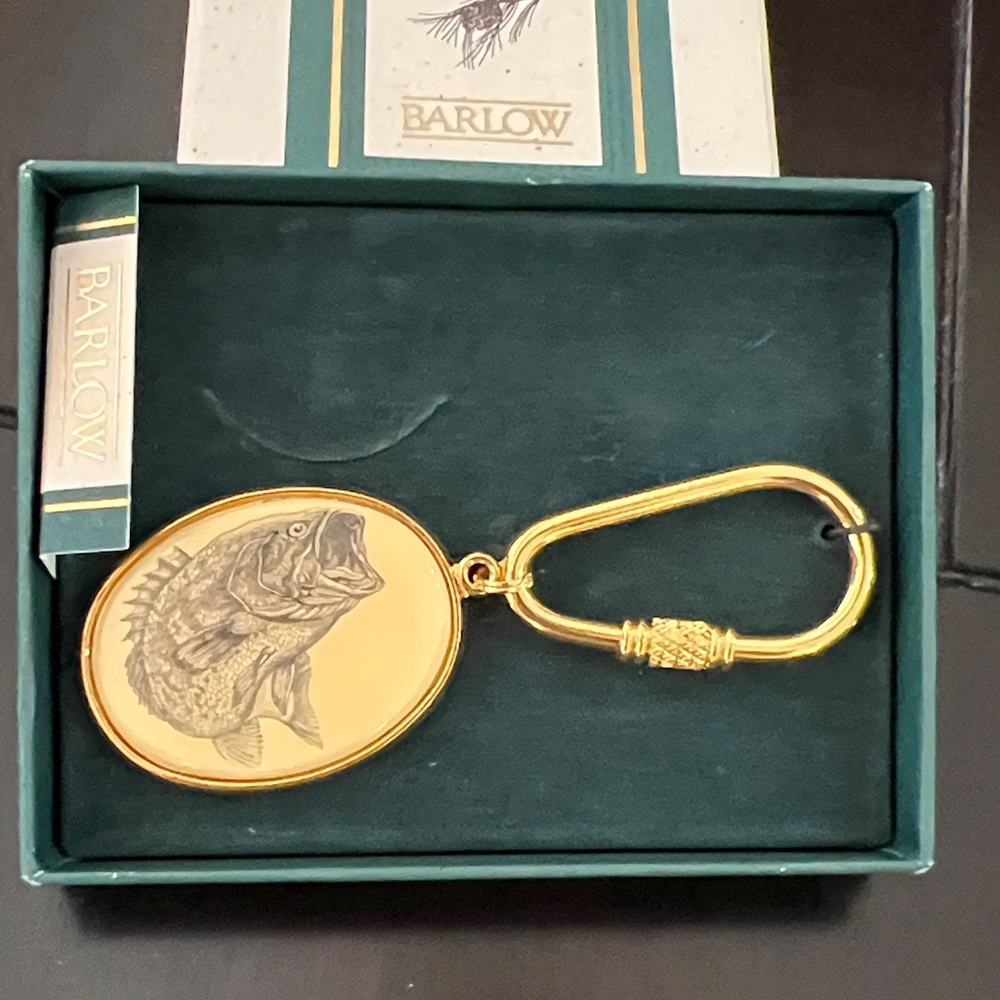 Vintage Barlow Gold Key Holder Bass Fish Design